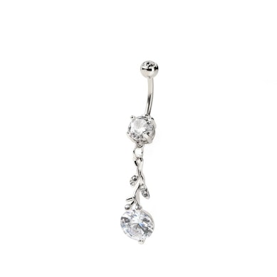 Navelpiercing med häng och sten
