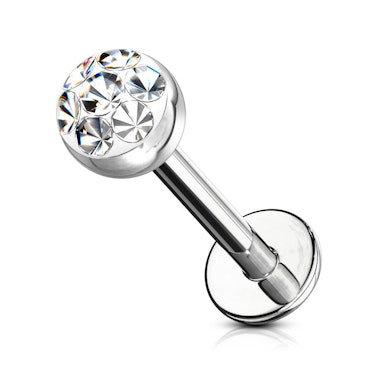 Labret med kristallpärla