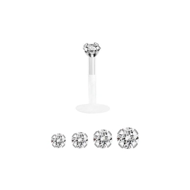 Labret av 14 karat guld med PTFE stav