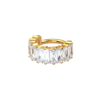 Titanring med baguette-slipade stenar