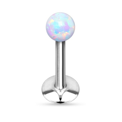 Labret med invändig gänga och opalsten