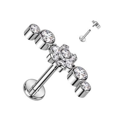 Labret av titan med vacker blomdesign