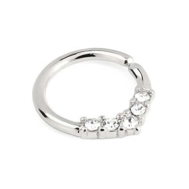 Ring med stendekorerad V-form