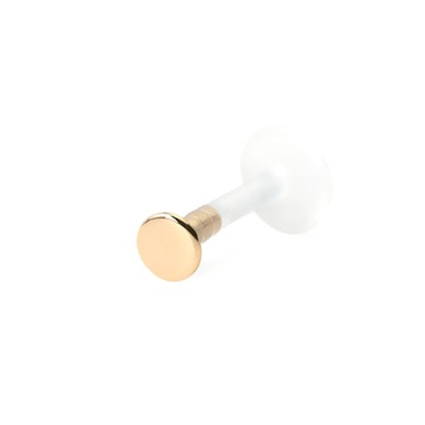 Labret av 14 karat guld med rund topp