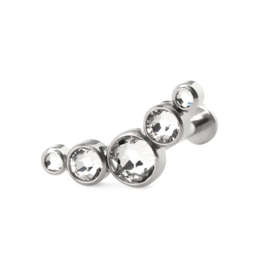 Push-in labret av titan med olika stenar