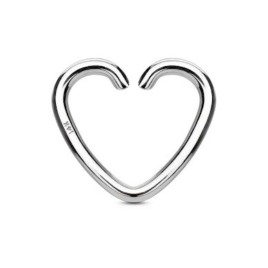 Hjärtformad öronpiercing av 14k guld
