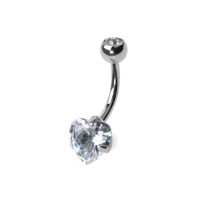 Navelpiercing av titan med hjärtsten