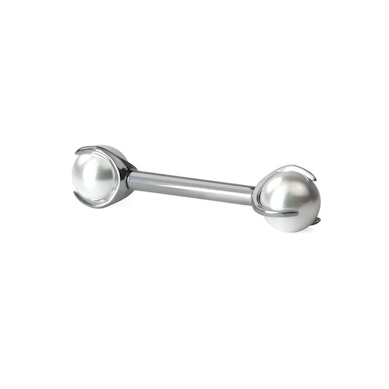 Bröstpiercing i titan med pärlor