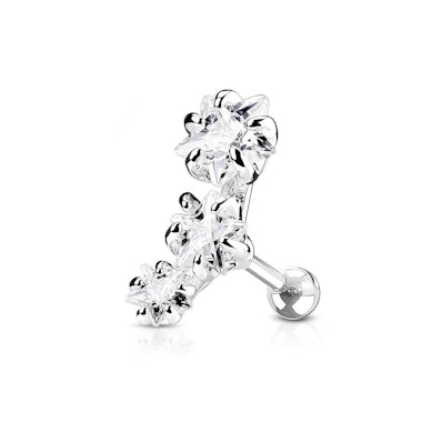 Helix barbell med tre stjärnor