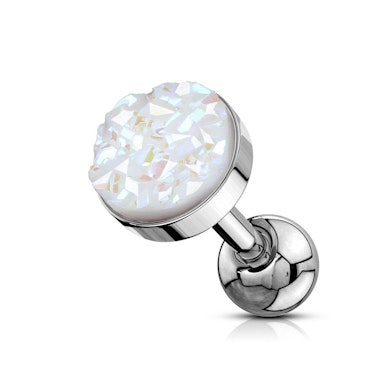 Öronpiercing med druzy sten