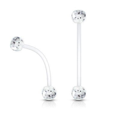 Navelpiercing till gravida med glitterkula