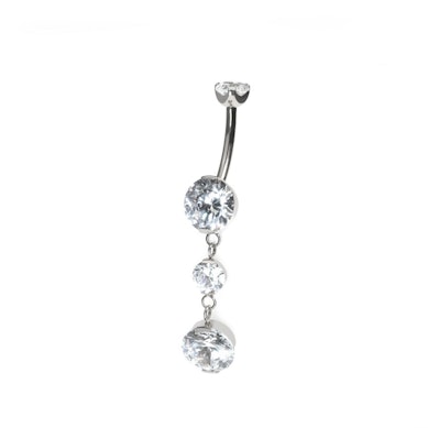 Navelpiercing i titan med hänge