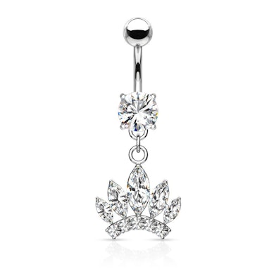 Navelpiercing med krona