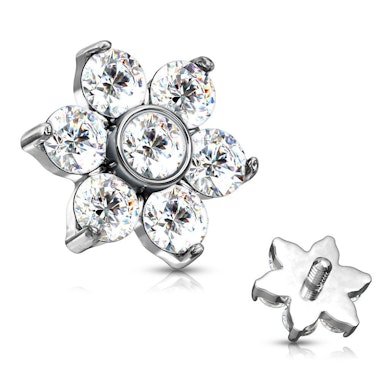 Dermal ankare med stenar och blomma