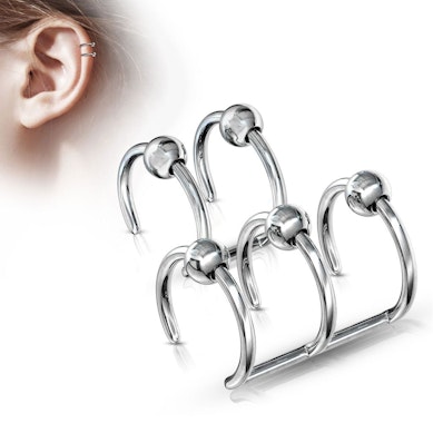 Fake öronpiercing med kulor
