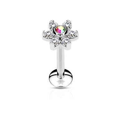 Labret med blomma och invändig gänga