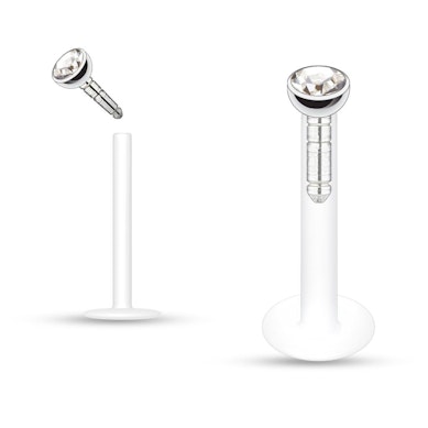Labret av ptfe med sten i många olika färger