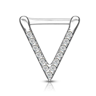 Septumpiercing med stendekorerad trekant form