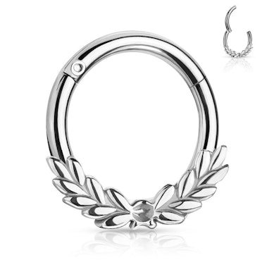 Ring med lagerkrans och gångjärn