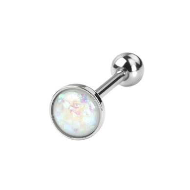 Tungpiercing med opalsten