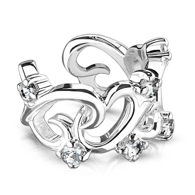 Earcuff med filigranhjärta