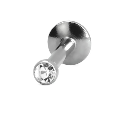 Labret med liten internt trådad stud