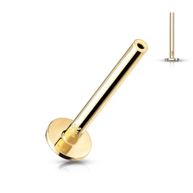 Push-in labret gjord från 14K guld