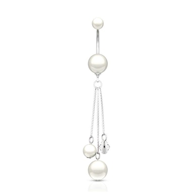 Navelpiercing med akrylpärlor och hänge