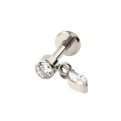Labret i titan med marquise-berlock