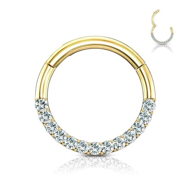 Ring med stendekorerad halvcirkel