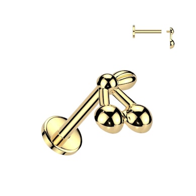 Titanlabret med körsbär och platt baksida