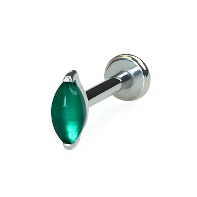 Labret i titan med natursten