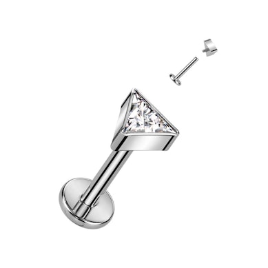 Labret i titan med invändig tråd och triangelsten