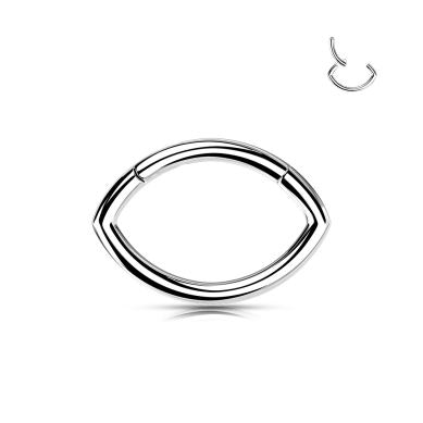Ovalformad ring med gångjärn i titan