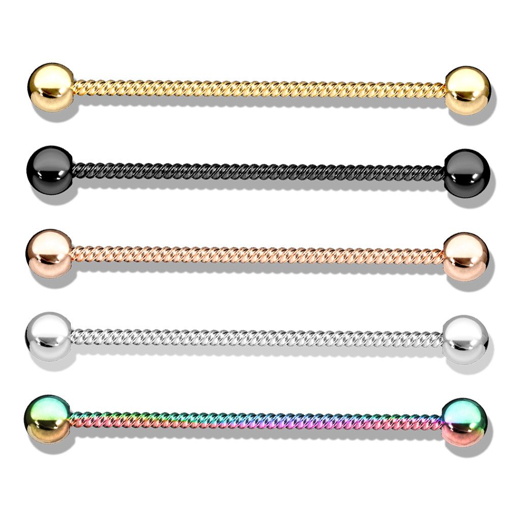 Industrial barbell med tvinnat rep