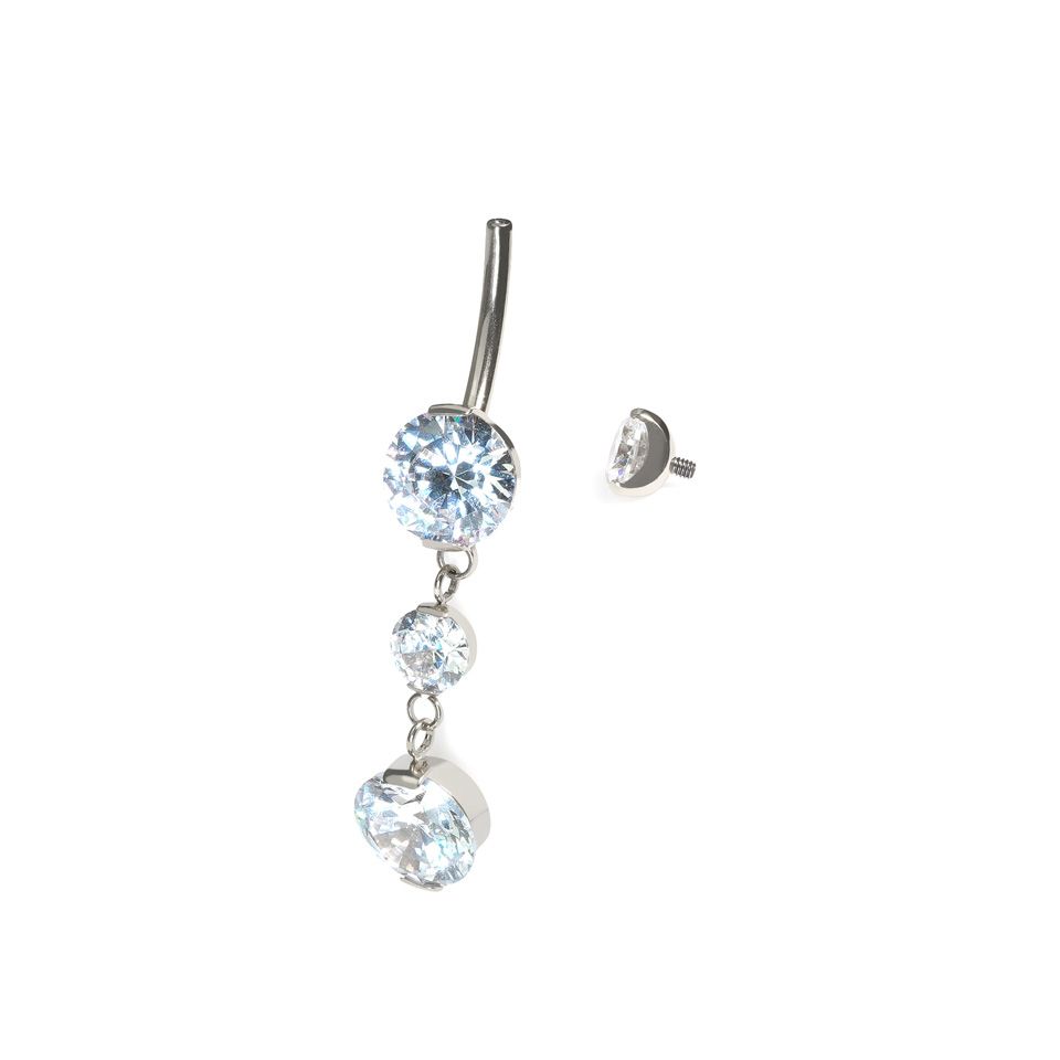 Navelpiercing i titan med hänge