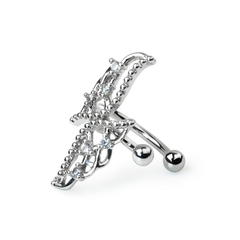Ear cuff med vingar i kirurgiskt stål