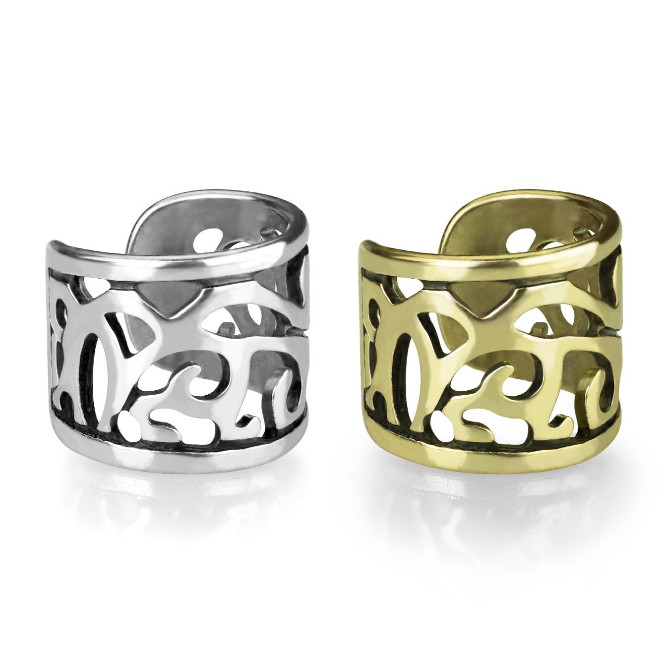 Earcuff med bred filigrandesign