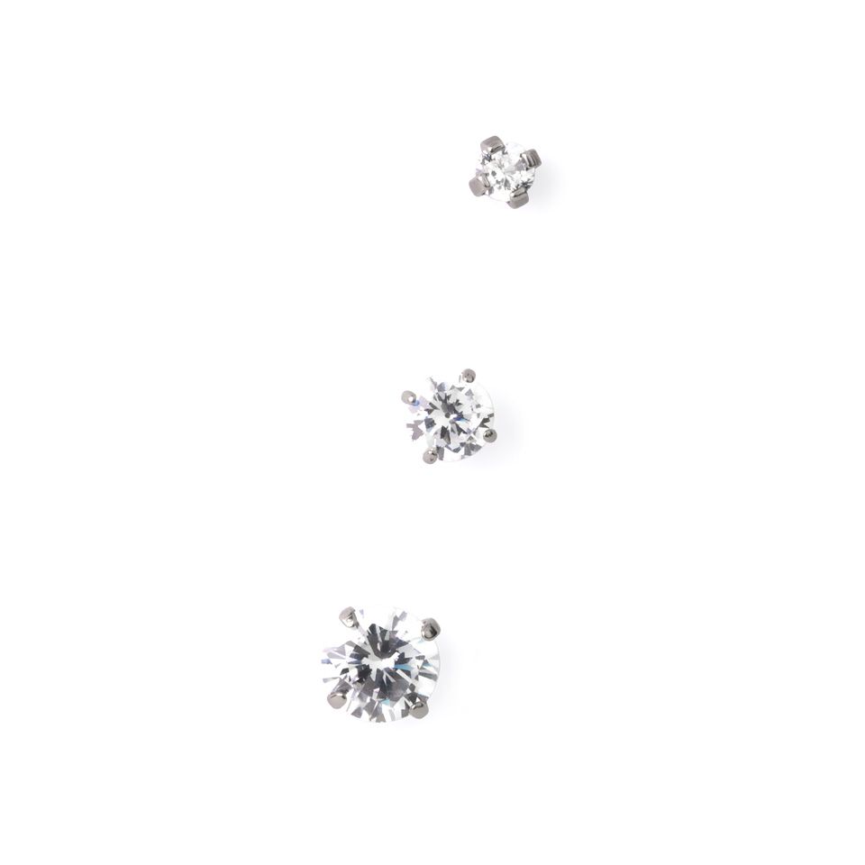 Push-in labret av titan med sten