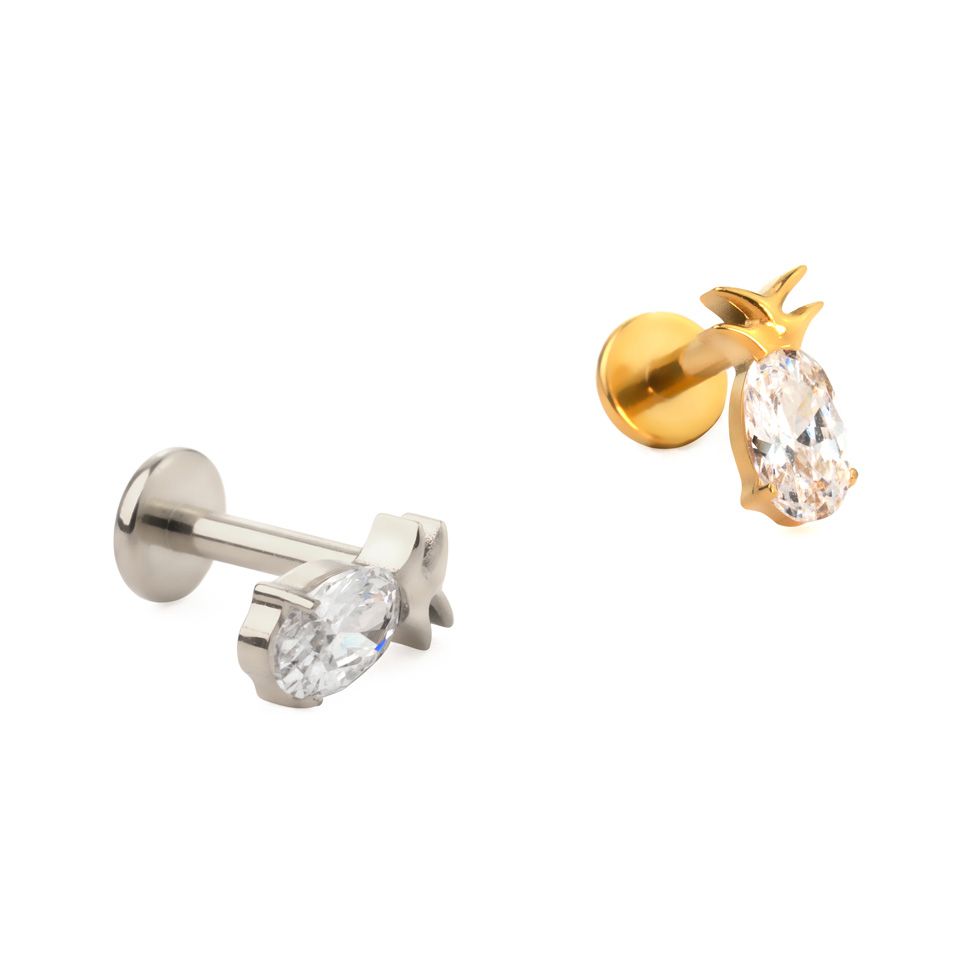 Labret i titan med ananas-design
