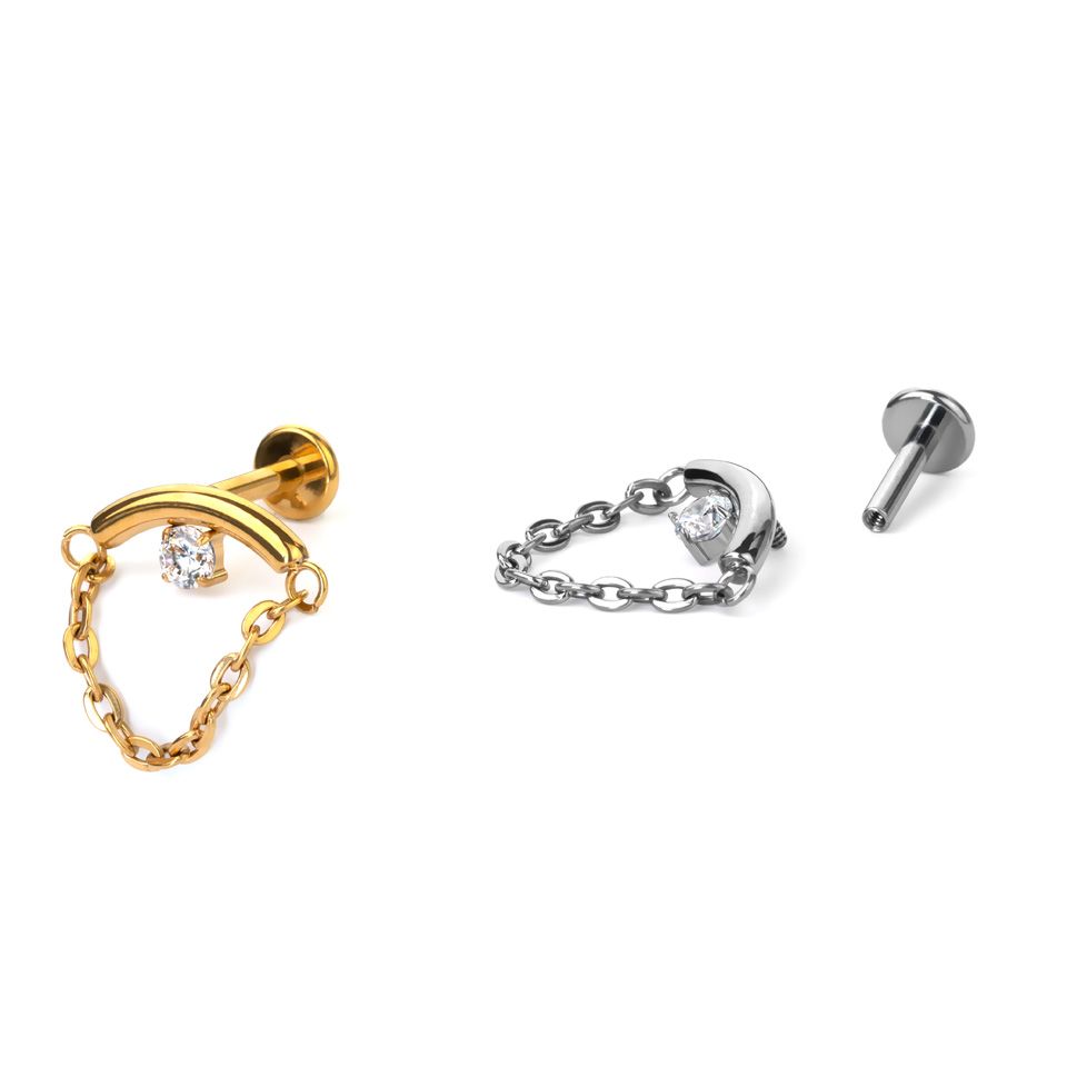Dold helixlabret med sten och kedja