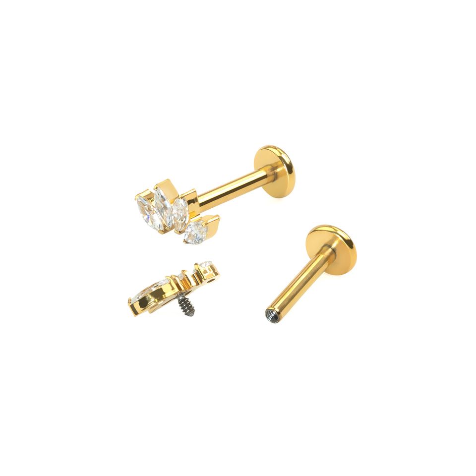 Titanlabret med fyra marquise-slipade stenar