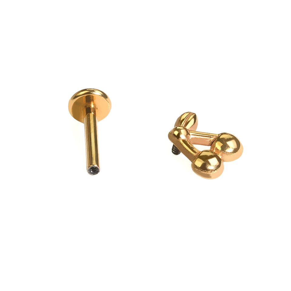 Titanlabret med körsbär och platt baksida