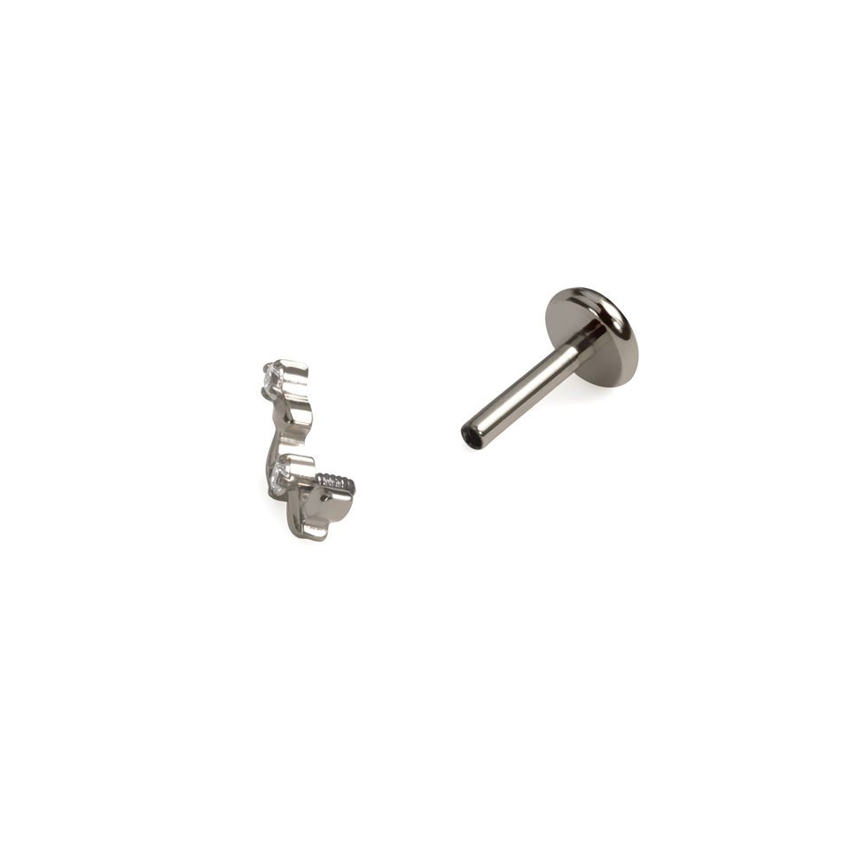 Titanlabret med krökt design av löv och stenar