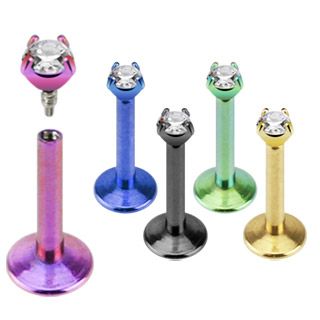 Labret med mikro sten och inre skruvgänga
