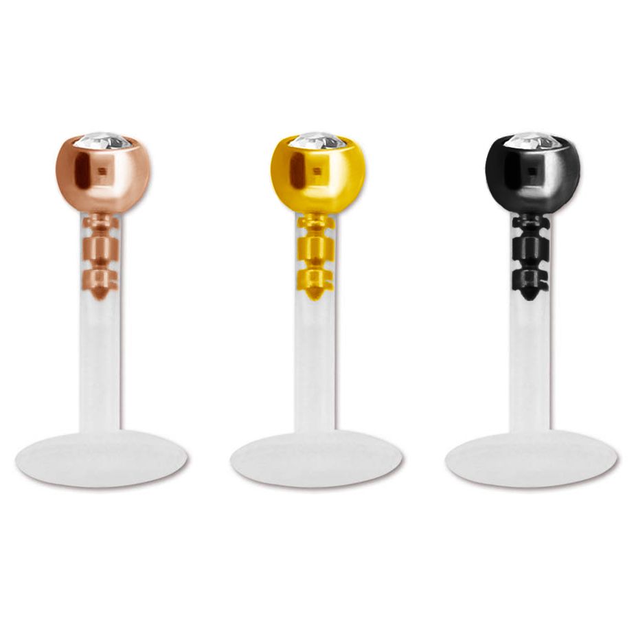 Labret av ptfe med färgad stentopp
