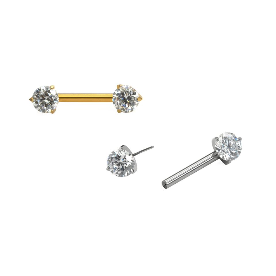 Bröstpiercing med stenar