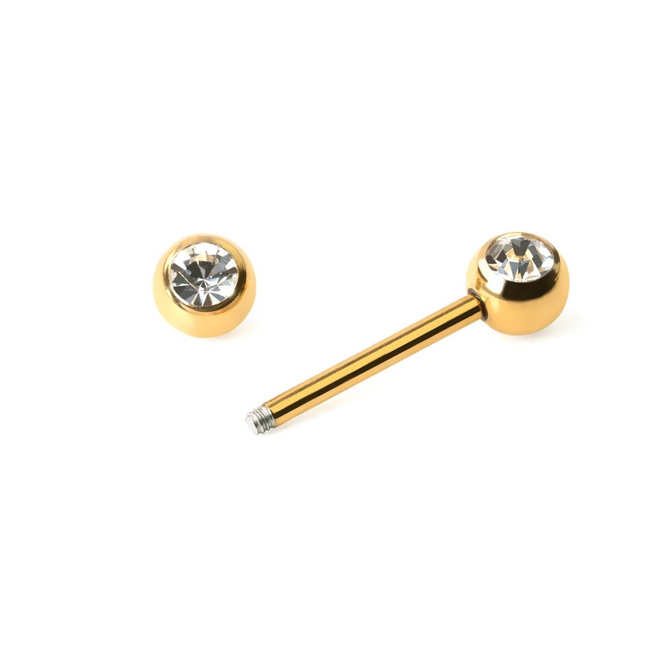 Bröstpiercing med sten