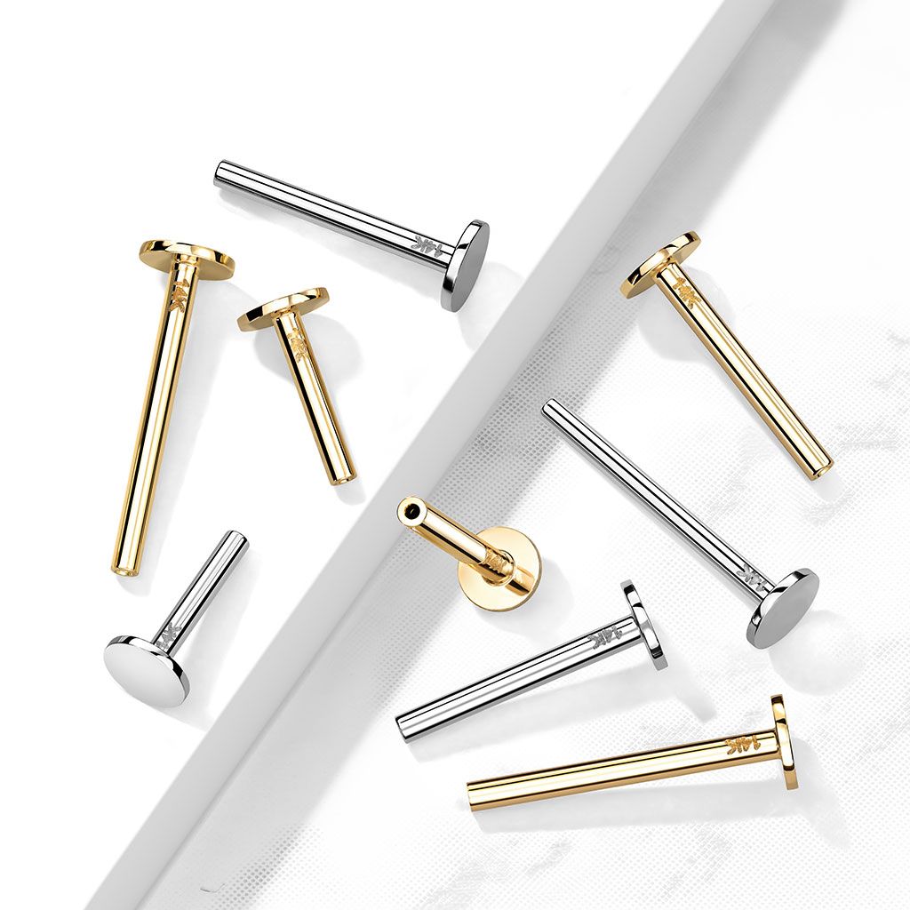Push-in labret gjord från 14K guld