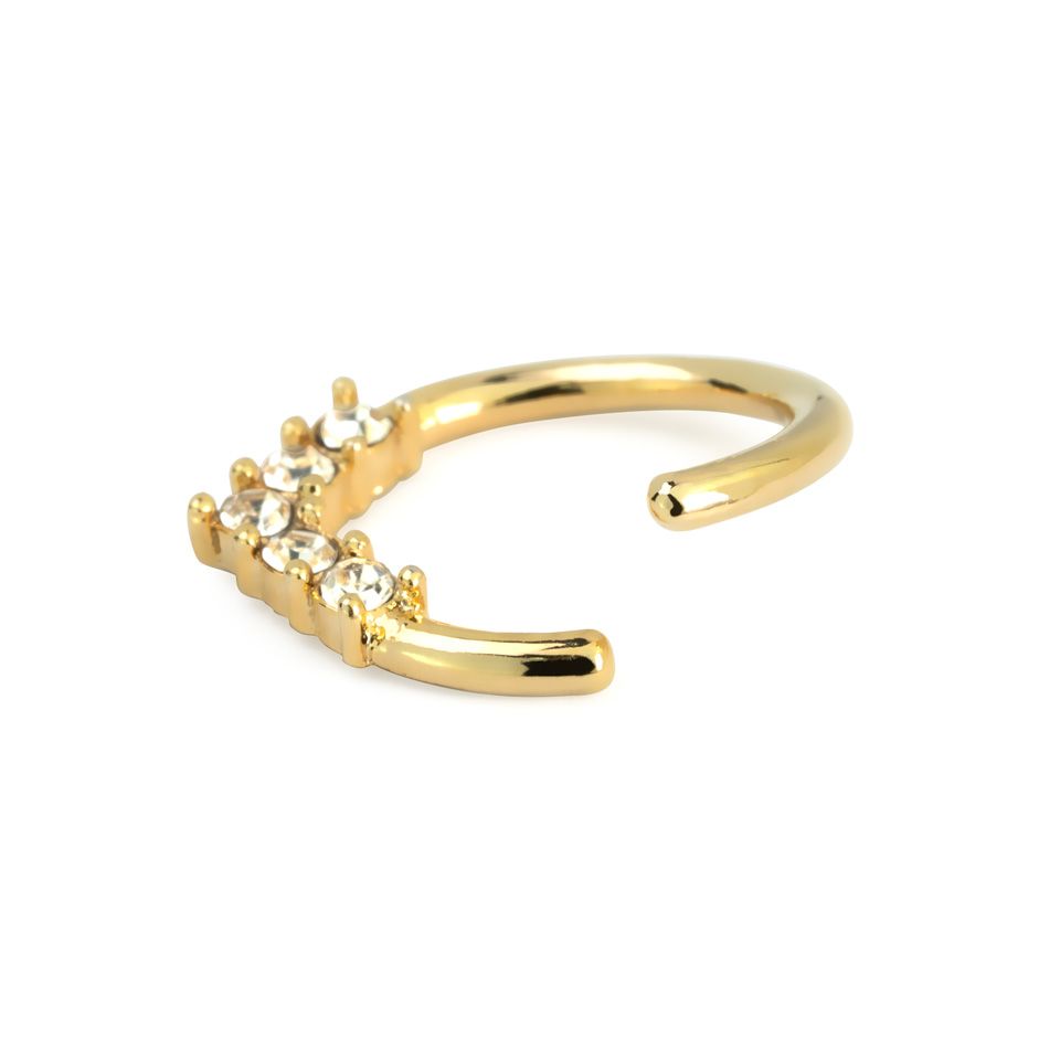 Ring med stendekorerad V-form